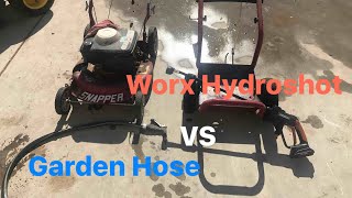 Worx Hydroshot vs Garden Hose [upl. by Enajiram540]