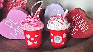 MINI STARBUCKS CUPS  Easy DIY Valentine Tiered Tray Decor Idea  Valentine Gift For Coffee Lover [upl. by Igic]