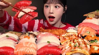 SUB최애 초밥 한판 먹방🍣 연어 참치뱃살 대방어 성게알 간장새우까지 여기 제 세상인가요🫠 Sushi Mukbang Asmr [upl. by Nomsed]