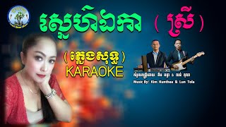 ស្នេហ៌ឯកា ស្រី ភ្លេងសុទ្ធ KARAOKE [upl. by Neltiak]