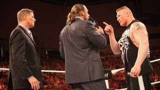 Brock Lesnar attacks Triple H Raw April 30 2012 [upl. by Ayana860]