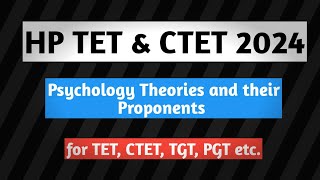 Psychology theories and their proponents [upl. by Valente753]