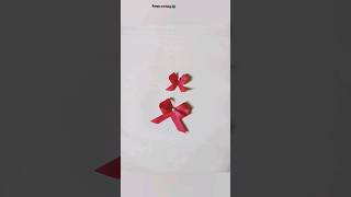 bow for gift wrapping  Bow making the paper paper bowEasy paper Bow tutorial viral shorts [upl. by Ho]