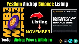 yescoin telegram airdrop binance listing news  Telegram Airdrop [upl. by Nyrehtac]