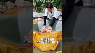 Highend and classy outdoor goldclad jade tables and chairs viralvideo stoneart youtubeshorts [upl. by Ratcliffe]