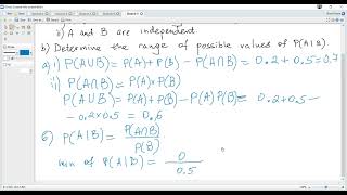 IB Maths Probability Mutually exclusive independent events conditional Ex 6 Nov 14 14 [upl. by Irdua381]