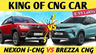 Tata Nexon iCNG vs Maruti Brezza CNG Full Comparison  Nexon CNG vs Brezza CNG  Autocar Magnet [upl. by Abbottson]