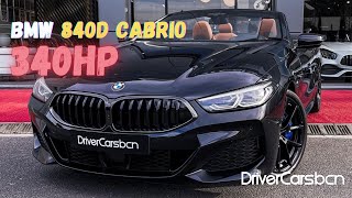 BMW 840d xDrive Cabrio in Saphirschwarz 340hp  Walkaround  Drivercarsbcn [upl. by Dimah]