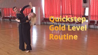 Quickstep Basic Gold Level Choreography  Running Spin Turn Tipsy Fishtail [upl. by Needan800]