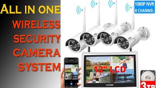 Hiseeu Wireless Security Camera System with 12quot LCD Monitor 3TB HDD [upl. by Nalat]