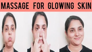 Facial massage exercise for glowing skin  एक बार में ही अच्छे results मिलेंगे faceyoga skincare [upl. by Aiblis]