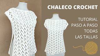 Cómo tejer chaleco a crochet paso a paso en cualquier talla [upl. by Naras762]