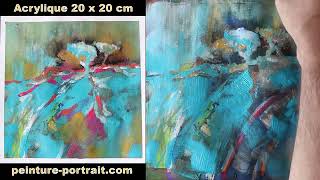 Peinture acrylique abstraite facile Comment réaliser un tableau abstrait [upl. by Wakerly]