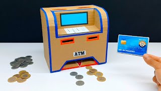 घर पर बनाओ Coin वाला Mini ATM Machine  How to make a Simple ATM Machine with Cardboard Project [upl. by Particia60]