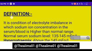 Hypernatremia in HindiEnglish for BscnursingGnm ANM competitive exams medical education [upl. by Rangel]