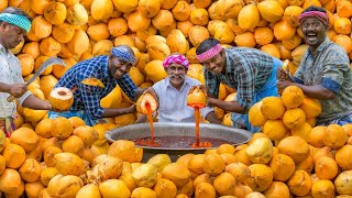 NATURAL JUICE  Red Tender Coconut Sarbath  Healthy Juice Making in Village  Summer Health Drinks [upl. by Atonsah]