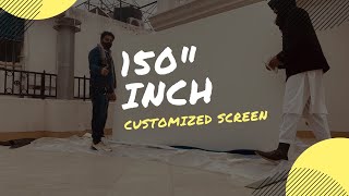 customized projector screen 150quotinch Installaion  projectorscreen hometheater [upl. by Aenet]