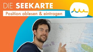 Arbeiten mit der Seekarte Position eintragenablesen Entfernung messen [upl. by Estella]