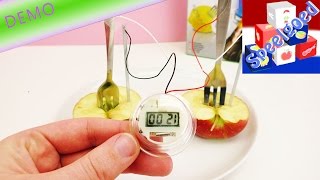 Met fruit stroom opwekken  Fruitbatterij met appel  Keukenexperiment  Demo [upl. by Aerdnahs]