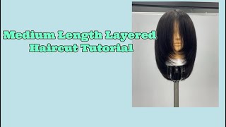 Medium Length Layered Haircut Tutorial online haircut tutorial [upl. by Fatsug]