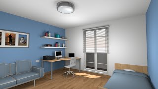 Sweet home 3D tutorial Design and render a bedroom  Part 2 [upl. by Irrac49]