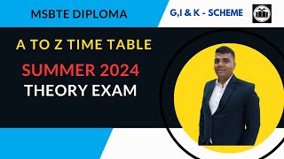 🌞 Summer 2024 Theory Exam Schedule For Msbte Diploma 📚 [upl. by Telimay]