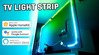 BEST way to stick an LED Light Strip behind a TV [upl. by Ahsilat]