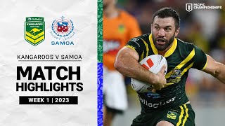 Kangaroos v Toa Samoa  Match Highlights  2023 Pacific Championships [upl. by Lotti]