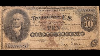 1880 10 Silver Certificate quotBlack Backquot [upl. by Esidarap]