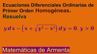 Ecuaciones Diferenciales Homogeneas Clase 12 [upl. by Gannon893]