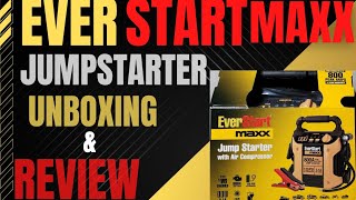 Everstart Maxx 800A Jump Starter wAir Commpresor Unboxing amp Review [upl. by Ennoved]