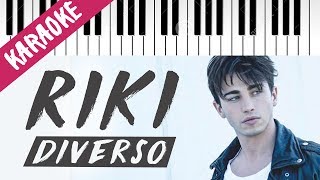 Riccardo Marcuzzo RIKI  Diverso  Amici 16  Piano Karaoke con Testo [upl. by Eynttirb]