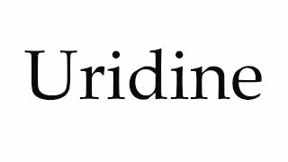 How to Pronounce Uridine [upl. by Ardnnek383]