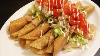 Receta de Flautas comida mexicana facil y deliciosa [upl. by Zeitler781]