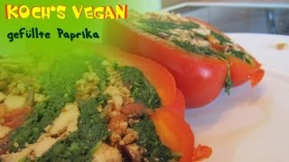 gefüllte Paprika  vegetarisch  vegane Rezepte von Kochs vegan [upl. by Seedman]