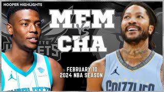 Memphis Grizzlies vs Charlotte Hornets Full Game Highlights  Feb 10  2024 NBA Season [upl. by Assenov631]