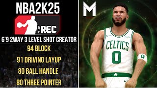 MY JAYSON TATUM BUILD GOES CRAZY IN THE REC  NBA2K25 [upl. by Adnorahc]