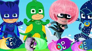 Wrong baby challenge Pj masks  Dad and Mom  Kids videos  Kids song [upl. by Horsey794]