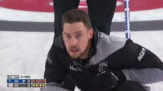 Final  2022 Tim Hortons Brier  Koe AB vs Gushue WC1 [upl. by Kohsa91]