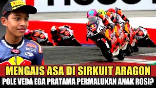 VEDA EGA PRATAMA RAIH POLE DI ARAGON PERMALUKAN ANAK ROSSI DI ROOKIE  SERI TERAKHIR BERTABUR REKOR [upl. by Archy]