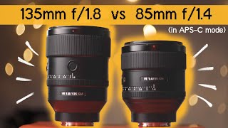 Sony 85mm f14GM in APSC mode vs 135mm f18GM on A7RV [upl. by Demetra381]