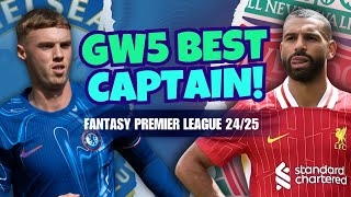 BEST GW5 FPL CAPTAIN 🙌 Fantasy Premier League Tips 2425 [upl. by Atoked]