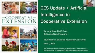 CES Update  Artificial Intelligence in Cooperative Extension [upl. by Abner]