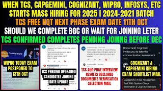 Capgemini Cognizant Exam Mail  Wipro Exam Postponed  TCS Joining  MNC Next Phase Hiring 20252021 [upl. by Codd740]