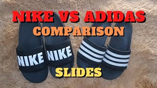 COMPARISON NIKE OFFCOURT VS ADILETTE COMFORT SLIDES 2022 [upl. by Nauh]