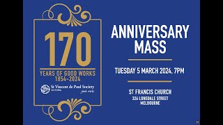 Vinnies 170th Anniversary Mass 2024 [upl. by Dionysus637]