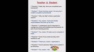 Dialogue writing between teacher and student in English dialoguewriting shorts [upl. by Onitrof271]