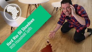 Hard Wax Oil Showdown with Household Spills  Workshop Studio [upl. by Ekihc]