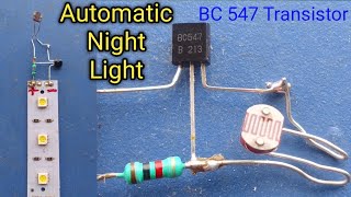 Automatic Night Light Using BC547 37v LEDStrip LDR Circuit Emergency Light [upl. by Burck]