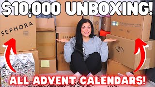 WORTH OVER 10000  Huge Advent Calendar Sneak Peak Unboxing [upl. by Korff631]